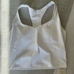 NWT White Fabletics Anywhere Built-In-Bra-Tank.